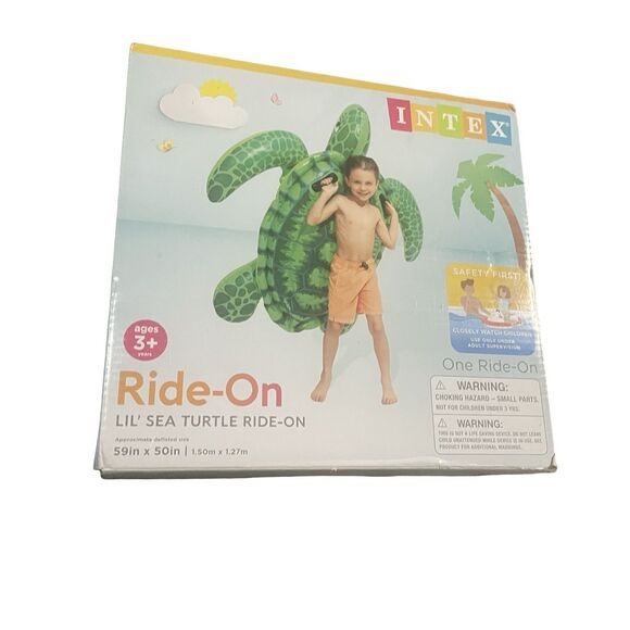 Intex Lil Sea Turtle Pool Float 59x50 Heavy Duty Ride On Adventure Age 3+ New - Picture 1 of 8